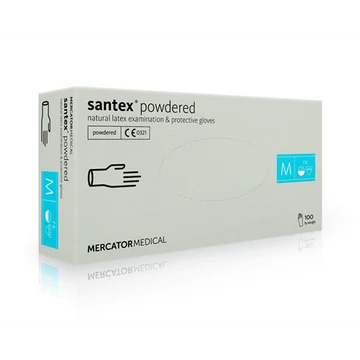 Kesztyű SANTEX latex púderes XS 100db/dob
