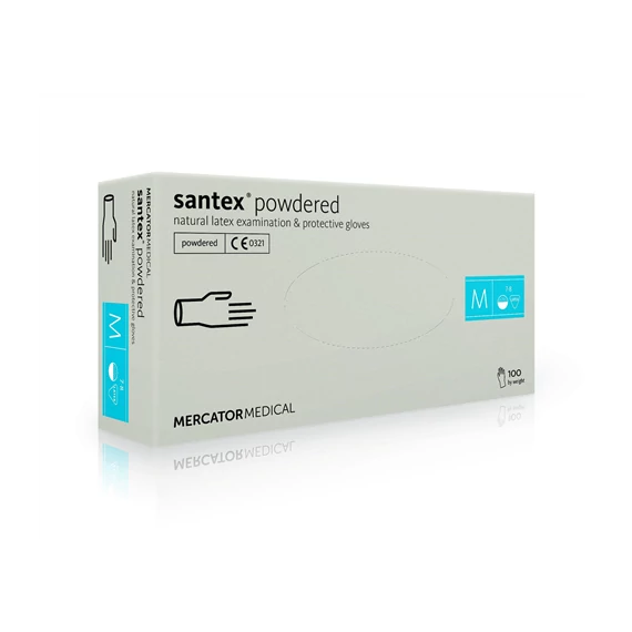 Kesztyű SANTEX latex púderes L 100db/dob