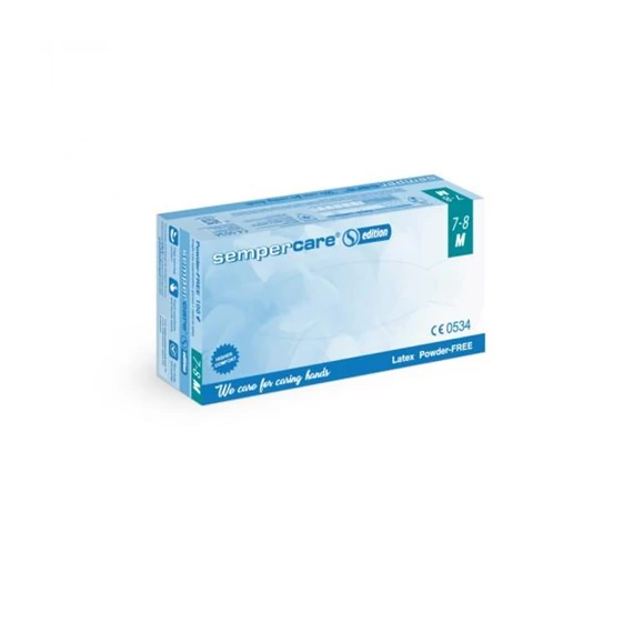 Kesztyű Sempercare latex púdermentes M 100db/dob