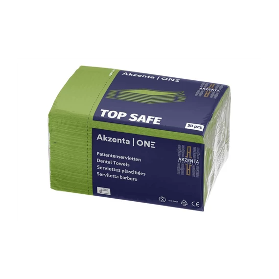 Nyálkendő hajtogatott Top Safe lime 10x50db AKZENTA