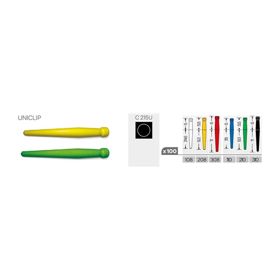 UNICLIP műanyag stift utántöltő fehér 108/0,8mm 100db/csom