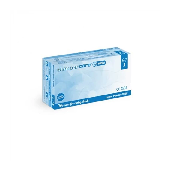 Kesztyű Sempercare latex púdermentes S 100db/dob
