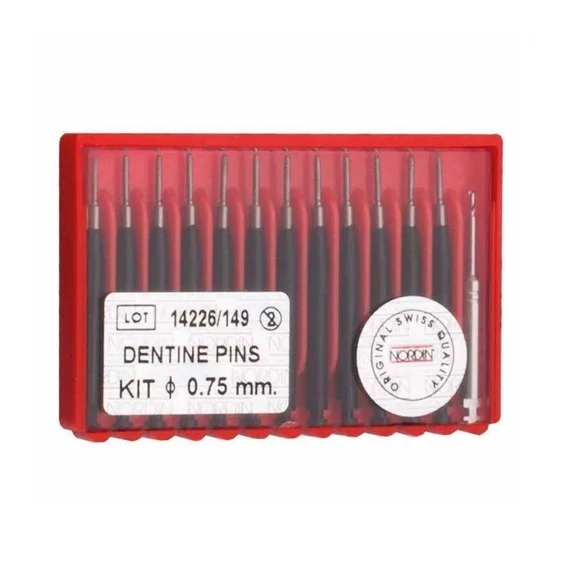 Nordin parapulpális csap titán 12 db-os, fekete (0,75mm)