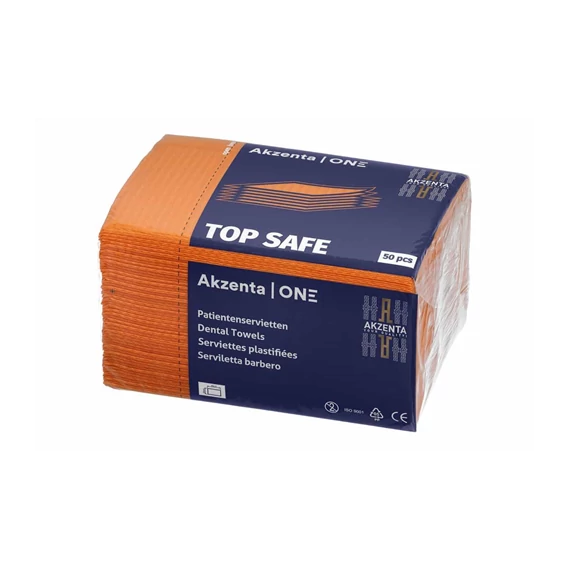 Nyálkendő hajtogatott Top Safe narancs 10x50db AKZENTA