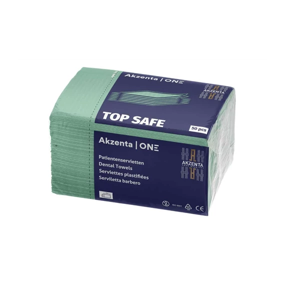 Nyálkendő hajtogatott Top Safe zöld 10x50db AKZENTA