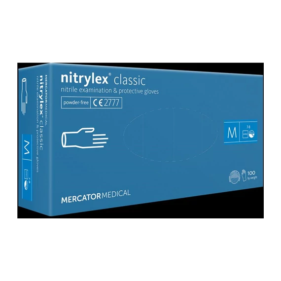 Kesztyű NITRYLEX Classix A100 kék, L 100db-os